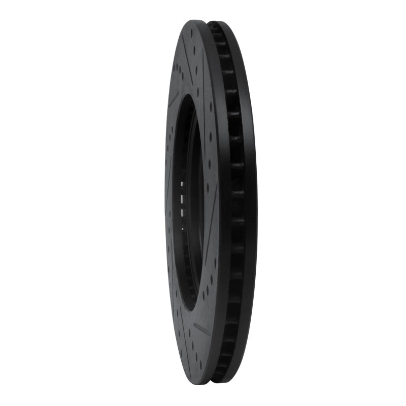 R1 Concepts R1 08-11 Nissan Pathfinder Front Left Drilled & Slotted Black Brake Rotor
