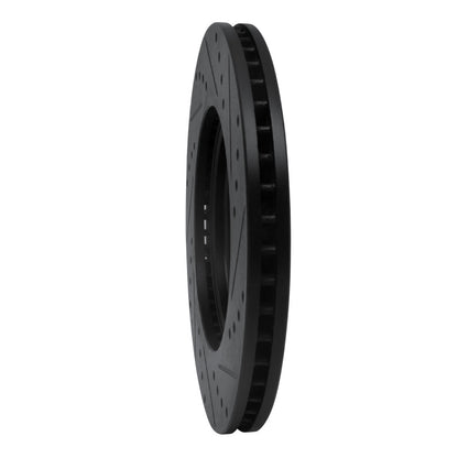 R1 Concepts R1 08-11 Nissan Pathfinder Front Left Drilled & Slotted Black Brake Rotor