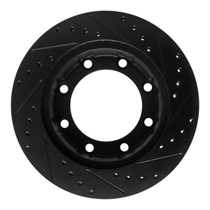 R1 Concepts R1 77-79 Ford F-350 4WD (Excl Super Duty) Front Left Drilled & Slotted Black Brake Rotor