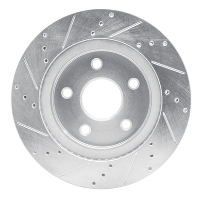 R1 Concepts R1 08-12 Jeep J8 Front Right Drilled & Slotted Silver Brake Rotor