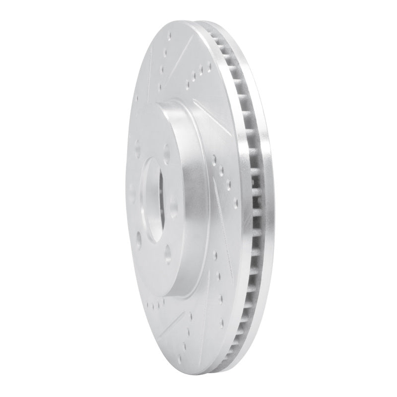 R1 Concepts R1 88-98 Saab 9000 Front Left Drilled & Slotted Silver Brake Rotor