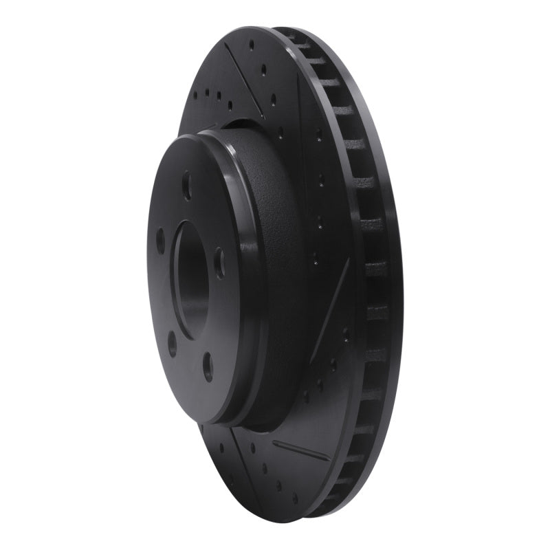 R1 Concepts R1 07-12 Dodge Nitro Front Right Drilled & Slotted Black Brake Rotor