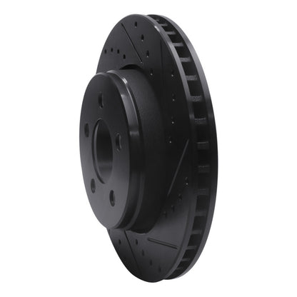 R1 Concepts R1 07-12 Dodge Nitro Front Right Drilled & Slotted Black Brake Rotor