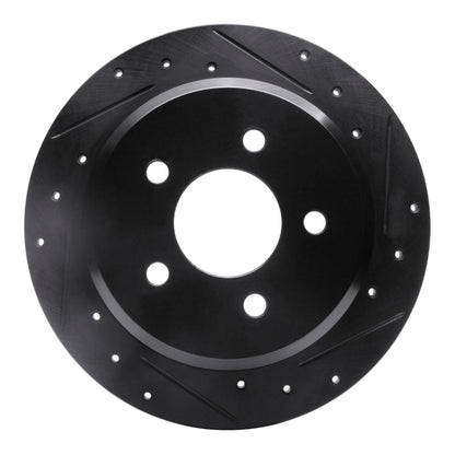 R1 Concepts R1 96-02 Ford Crown Victoria Rear Right Drilled & Slotted Black Brake Rotor