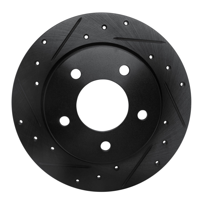 R1 Concepts R1 04-13 Mazda 3 Rear Left Drilled & Slotted Black Brake Rotor