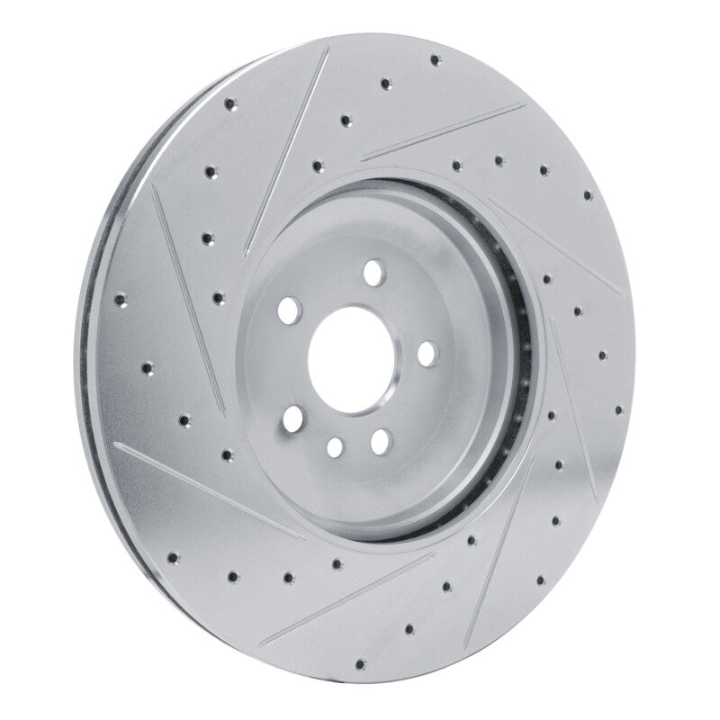 R1 Concepts R1 21-25 Jaguar F-Pace Front Right Drilled & Slotted Silver Brake Rotor