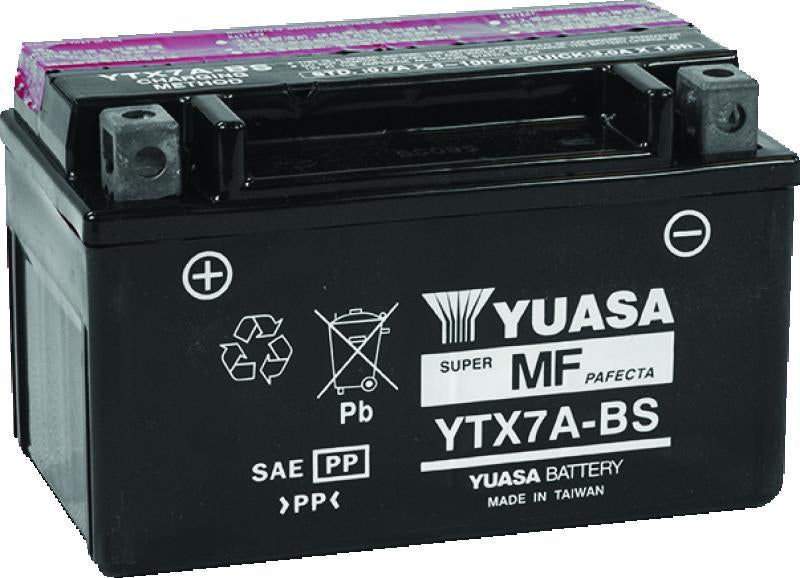 Yuasa Battery Yuasa YTX7A-BS Maintenance Free AGM 12-Volt Battery w/Bottle