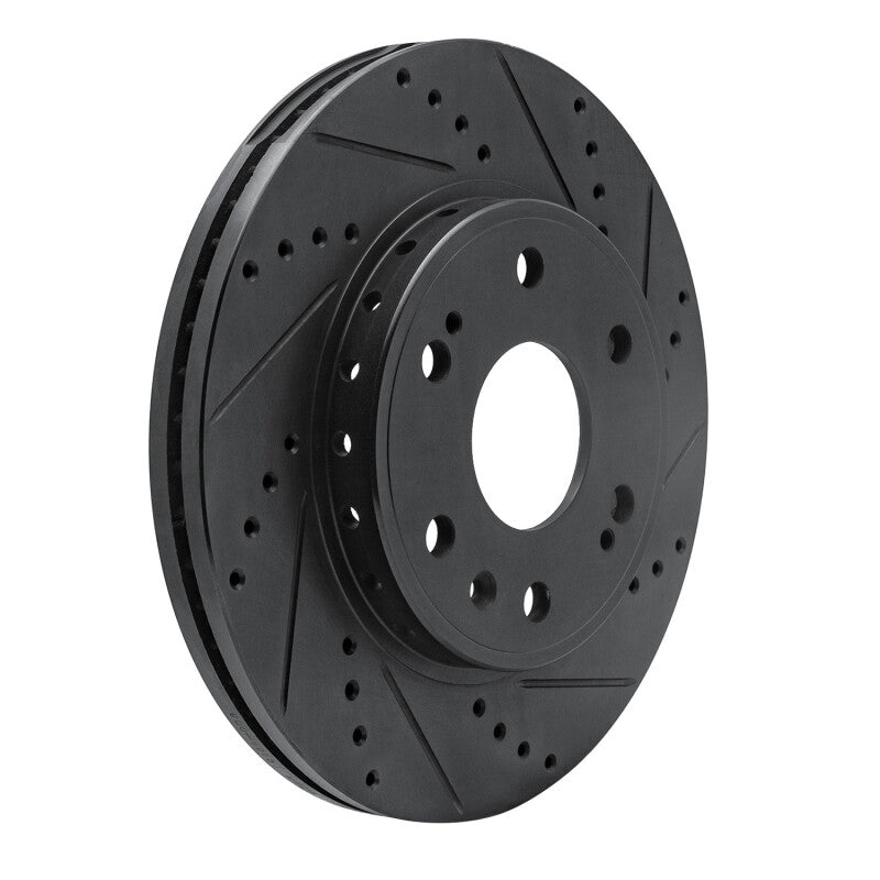 R1 Concepts R1 09-20 Chevrolet TAHOE Front Right Drilled & Slotted Black Brake Rotor