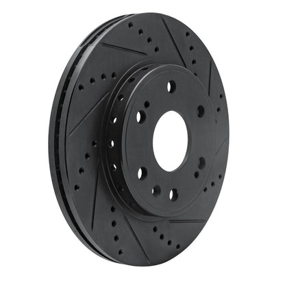 R1 Concepts R1 09-20 Chevrolet TAHOE Front Right Drilled & Slotted Black Brake Rotor