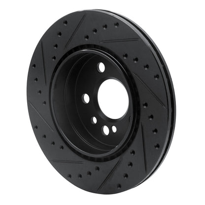 R1 Concepts R1 92-99 Mercedes-Benz 500SEL Rear Right Drilled & Slotted Black Brake Rotor