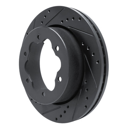 R1 Concepts R1 20-25 Ford Transit-350 HD/DRW Rear Left Drilled & Slotted Black Brake Rotor