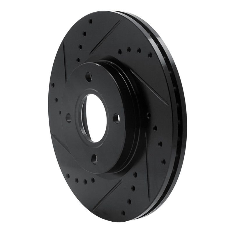 R1 Concepts R1 14-23 Ford Fiesta (USA/Canada) Front Left Drilled & Slotted Black Brake Rotor