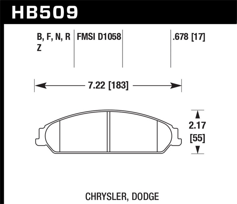 Hawk Performance Hawk 05 Chrysler 300C w/ Perf. and HD Suspension HPS Street Front Brake Pads