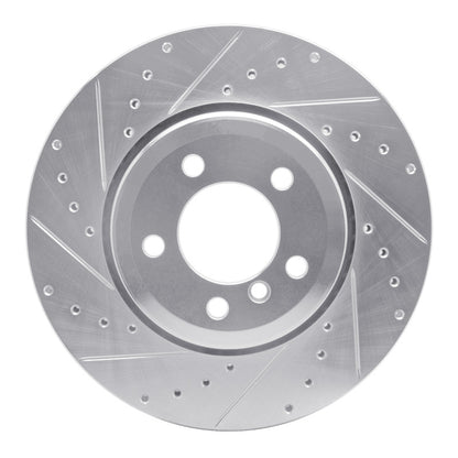 R1 Concepts R1 05-08 BMW 760I Rear Left Drilled & Slotted Silver Brake Rotor