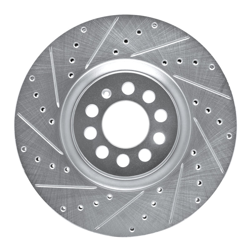 R1 Concepts R1 00-06 Audi TT Front Left Drilled & Slotted Silver Brake Rotor