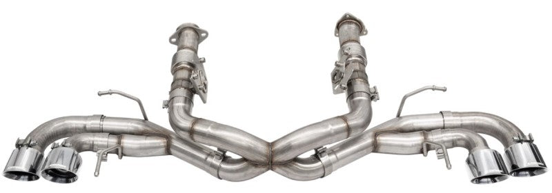 CORSA Performance Corsa 20-25 Corvette C8 3in Xtreme Cat-Back Exhaust 4.5in Pol Quad Tips - Integrates stock AFM Valve