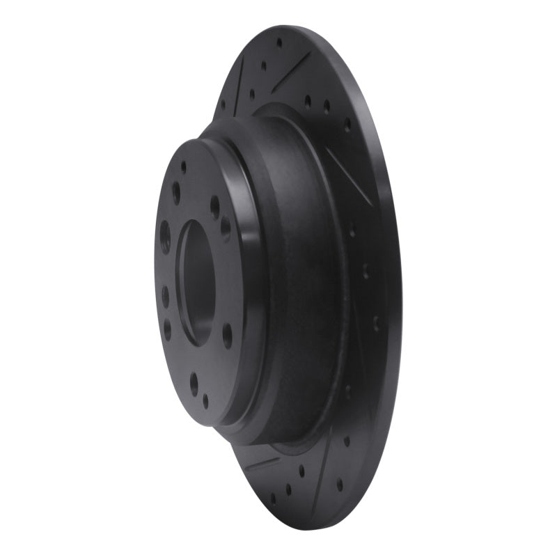R1 Concepts R1 91-99 Acura Legend Rear Left Drilled & Slotted Black Brake Rotor