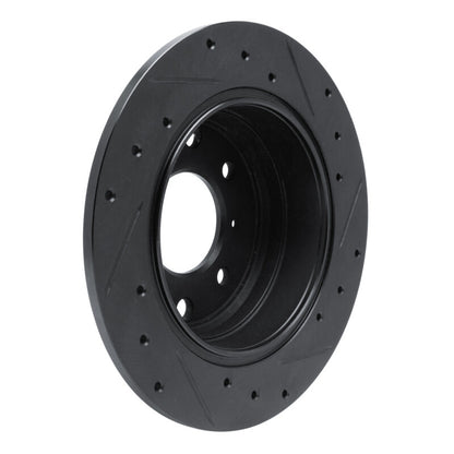 R1 Concepts R1 64-94 Alfa Romeo Giulia Rear Left Drilled & Slotted Black Brake Rotor