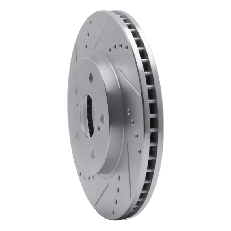 R1 Concepts R1 02-15 Lexus IS250 Front Left Drilled & Slotted Silver Brake Rotor
