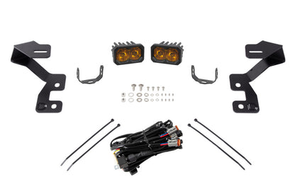 Diode Dynamics 2021 Ford Bronco Stage Series 2in LED Ditch Light Kit - Sport Yellow Pro Combo