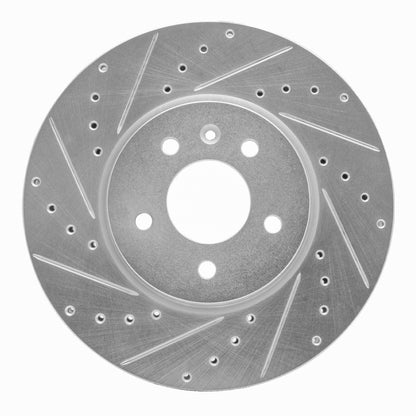 R1 Concepts R1 14-19 Buick CASCADA Front Left Drilled & Slotted Silver Brake Rotor