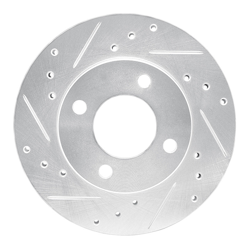 R1 Concepts R1 92-00 Dodge COLT Front Left Drilled & Slotted Silver Brake Rotor