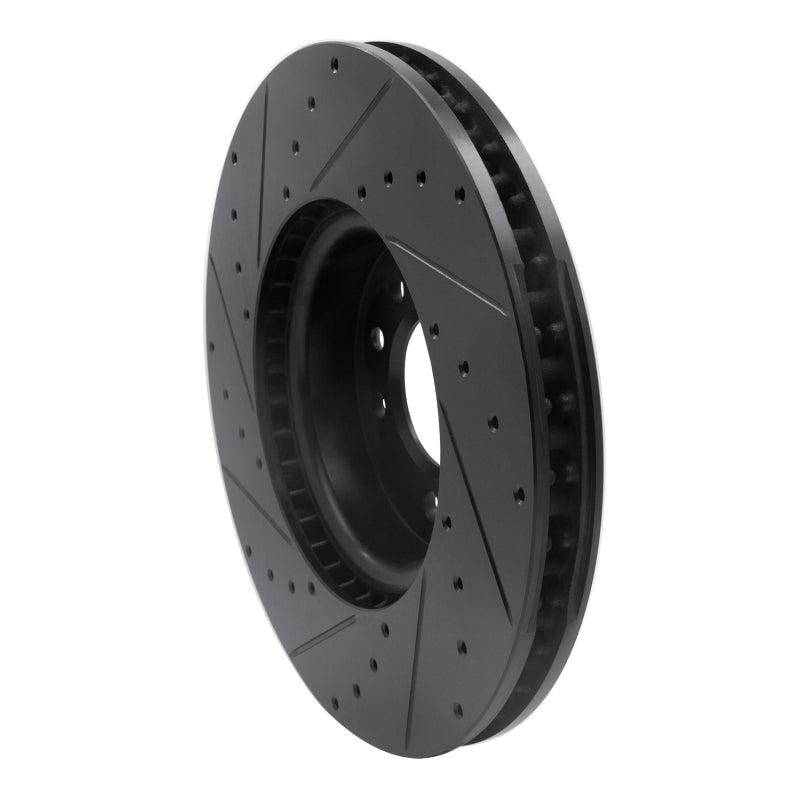 R1 Concepts R1 18-20 Land Rover Range Rover Sport Front Right Drilled & Slotted Black Brake Rotor