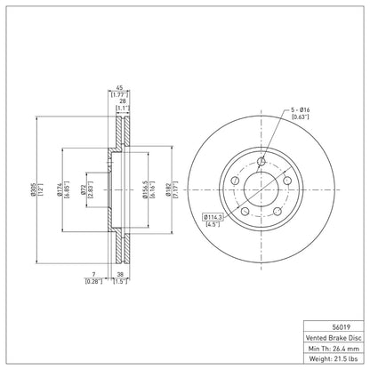 DFC 03-11 Ford Crown Victoria Front Brake Rotor