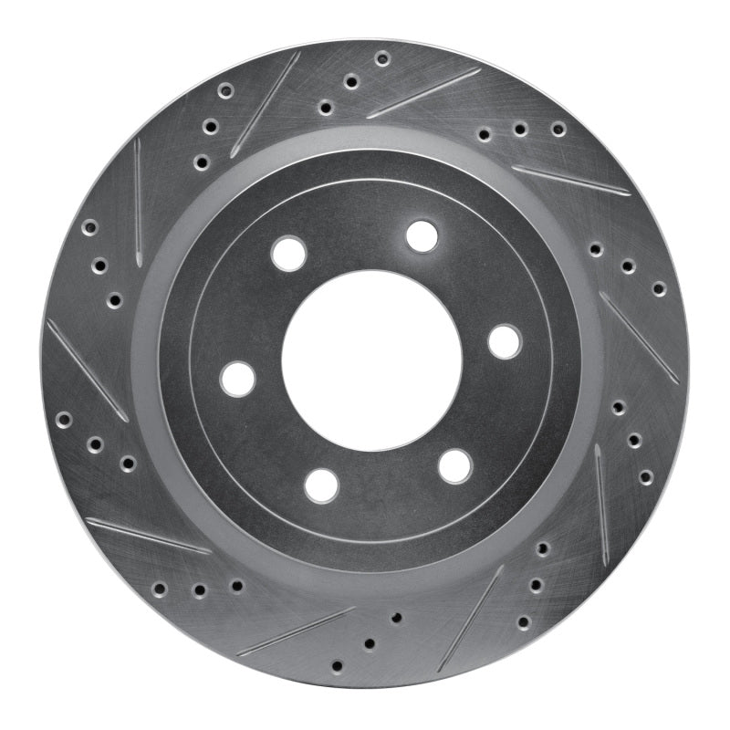 R1 Concepts R1 18-21 Ford F-150 4WD Rear Left Drilled & Slotted Silver Brake Rotor