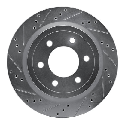 R1 Concepts R1 18-21 Ford F-150 4WD Rear Left Drilled & Slotted Silver Brake Rotor