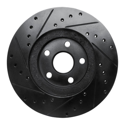 R1 Concepts R1 87-91 Lexus ES250 Front Right Drilled & Slotted Black Brake Rotor