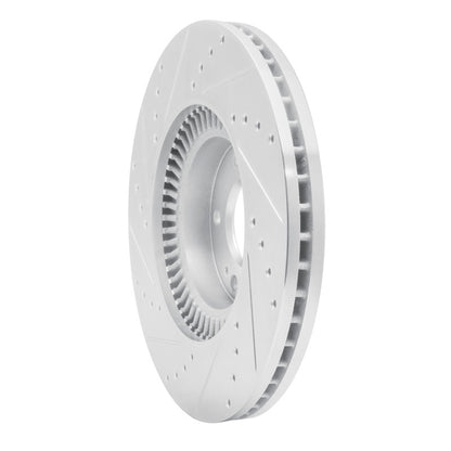 R1 Concepts R1 09-14 Hyundai Genesis Sedan Front Right Drilled & Slotted Silver Brake Rotor