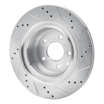 R1 Concepts R1 07-15 Infiniti G37 Rear Left Drilled & Slotted Silver Brake Rotor