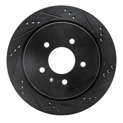 R1 Concepts R1 03-11 Cadillac STS Rear Right Drilled & Slotted Black Brake Rotor