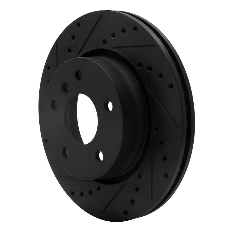 R1 Concepts R1 94-02 Land Rover Range Rover Front Right Drilled & Slotted Black Brake Rotor