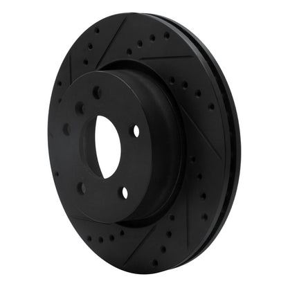R1 Concepts R1 94-02 Land Rover Range Rover Front Right Drilled & Slotted Black Brake Rotor
