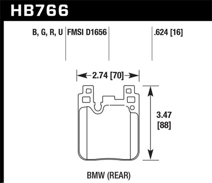 Hawk Performance Hawk 12-16 BMW 328i HPS 5.0 Rear Brake Pads
