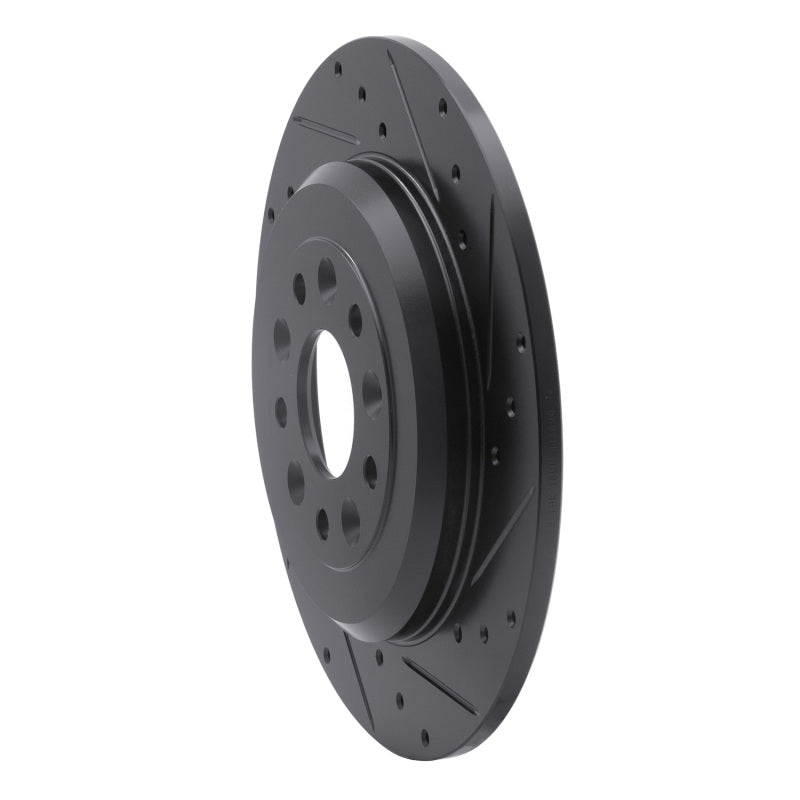 R1 Concepts R1 05-19 Ford Freestyle Rear Right Drilled & Slotted Black Brake Rotor