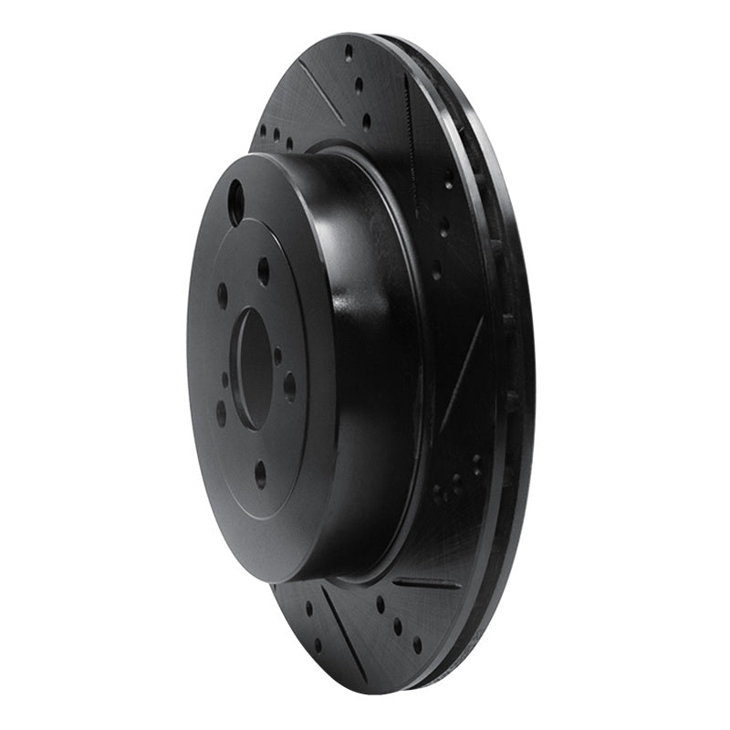 R1 Concepts R1 17-25 Subaru BRZ Rear Right Drilled & Slotted Black Brake Rotor