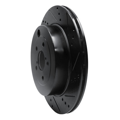R1 Concepts R1 17-25 Subaru BRZ Rear Right Drilled & Slotted Black Brake Rotor