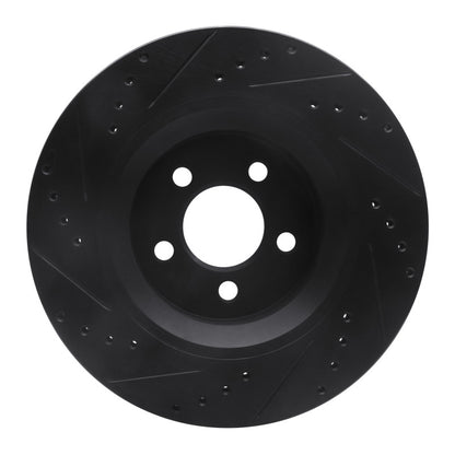 R1 Concepts R1 11-12 Jeep Liberty Front Right Drilled & Slotted Black Brake Rotor