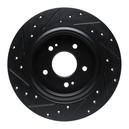 R1 Concepts R1 -25 Hyundai Santa Fe Rear Right Drilled & Slotted Black Brake Rotor