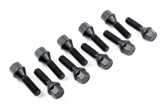 Dinan Lug Bolts - Cone Seat - M12x1.5 - 35mm - Black (Set of 10)