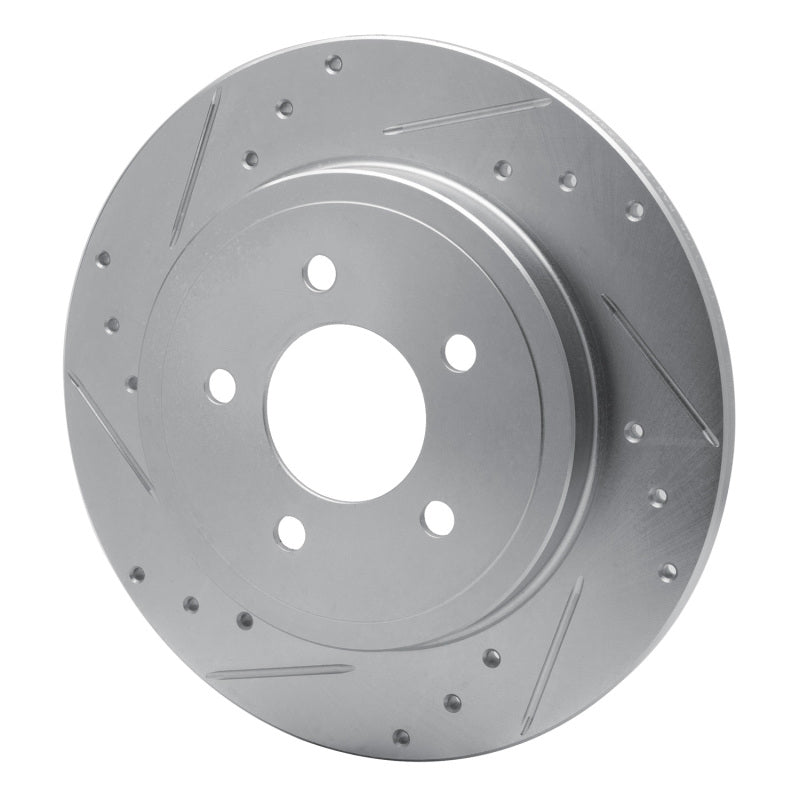 R1 Concepts R1 05-08 Ford Escape Rear Left Drilled & Slotted Silver Brake Rotor