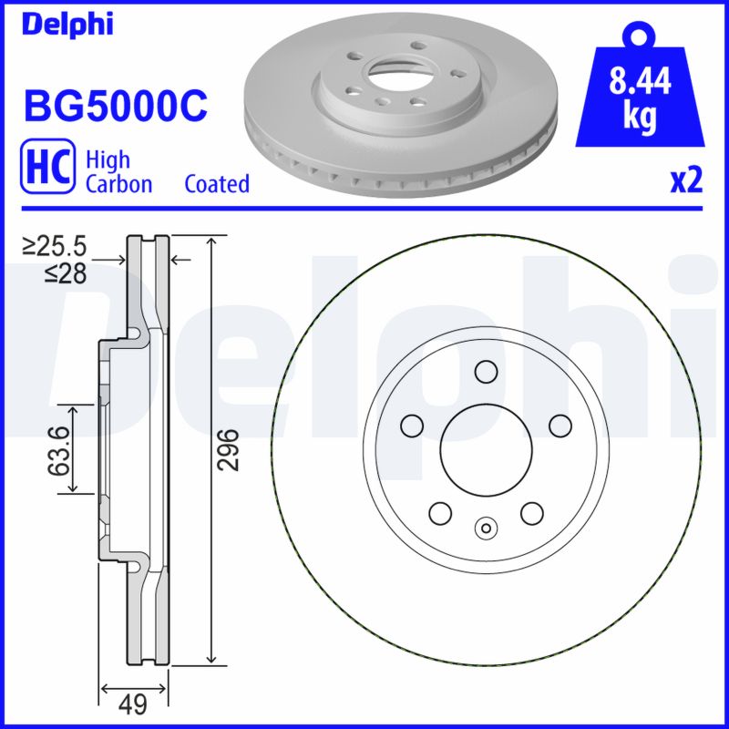DELPHI BG5000C Brake Disc .