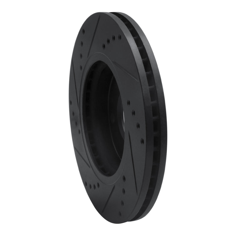 R1 Concepts R1 01-05 Hyundai Santa Fe Front Right Drilled & Slotted Black Brake Rotor