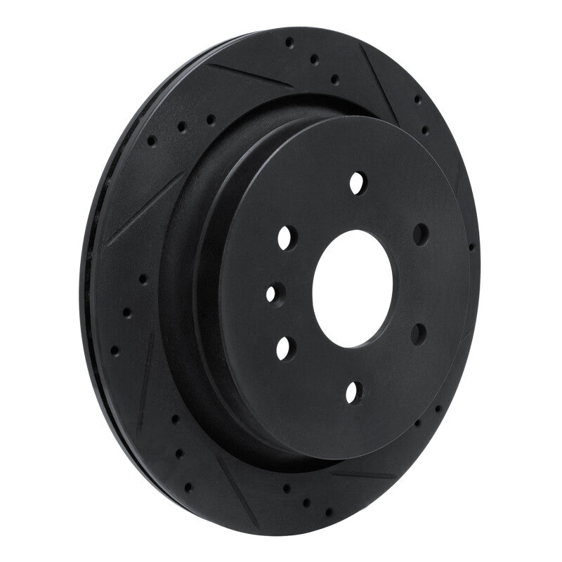 R1 Concepts R1 13-19 Cadillac XTS Rear Right Drilled & Slotted Black Brake Rotor