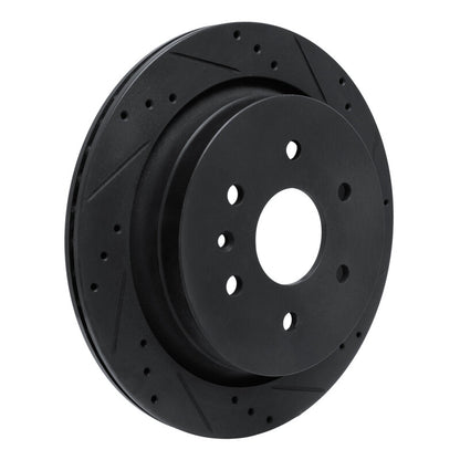 R1 Concepts R1 13-19 Cadillac XTS Rear Right Drilled & Slotted Black Brake Rotor