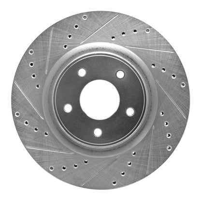 R1 Concepts R1 14-19 Nissan X-Trail (Mexico) Front Left Drilled & Slotted Silver Brake Rotor