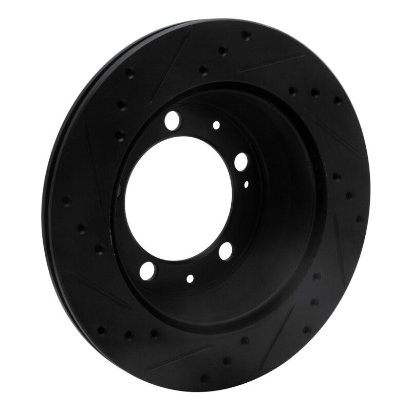 R1 Concepts R1 77-88 Porsche 924 Rear Right Drilled & Slotted Black Brake Rotor